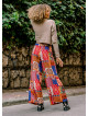 Palazzo High Waist Loose Cut Red Print Trousers